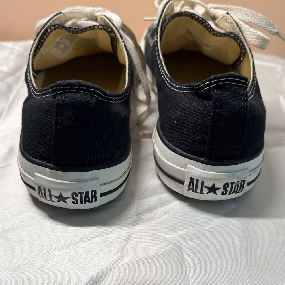 Converse Low Top Sneakers in Black with White Accents - Picture 3 of 5